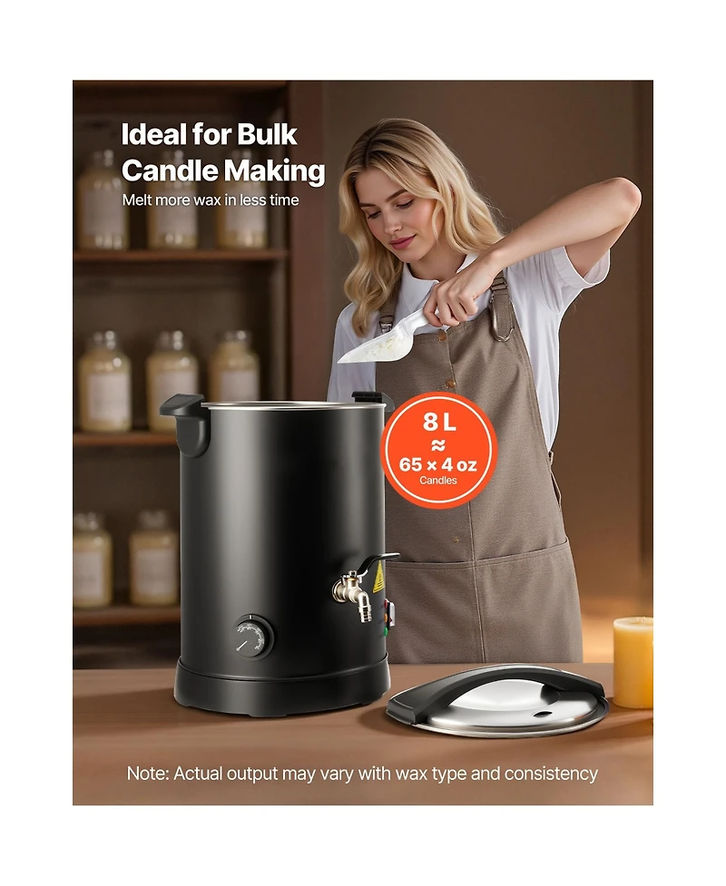 Sevorley Electric Wax Melter for Candle Making, 8.5 Qt with Easy Pour Spout