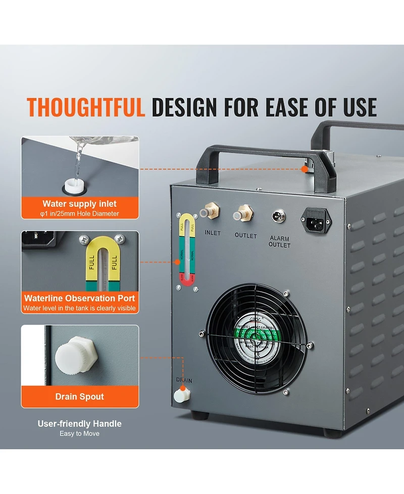 Sevorley Cw-3000 Industrial Water Chiller, 12L Tank, 80W Laser Cooling System