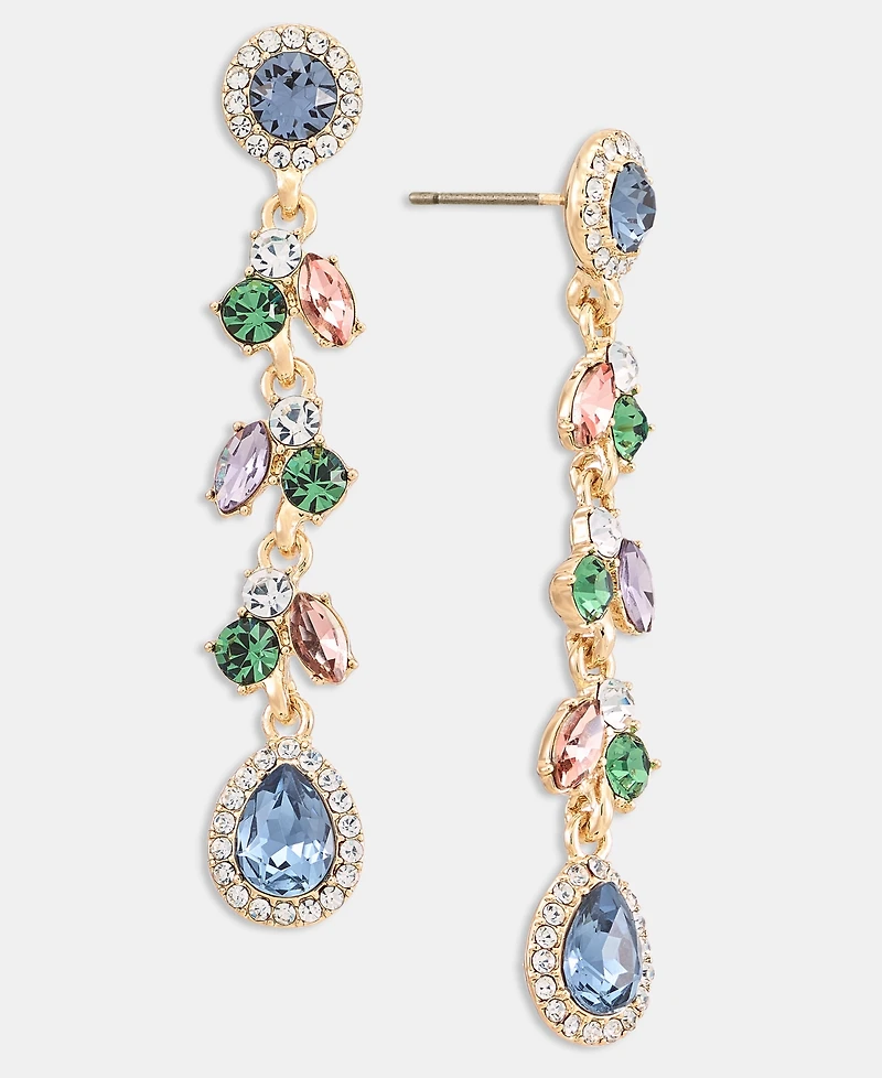 Givenchy Stone Pear-Shape Halo Linear Drop Earrings