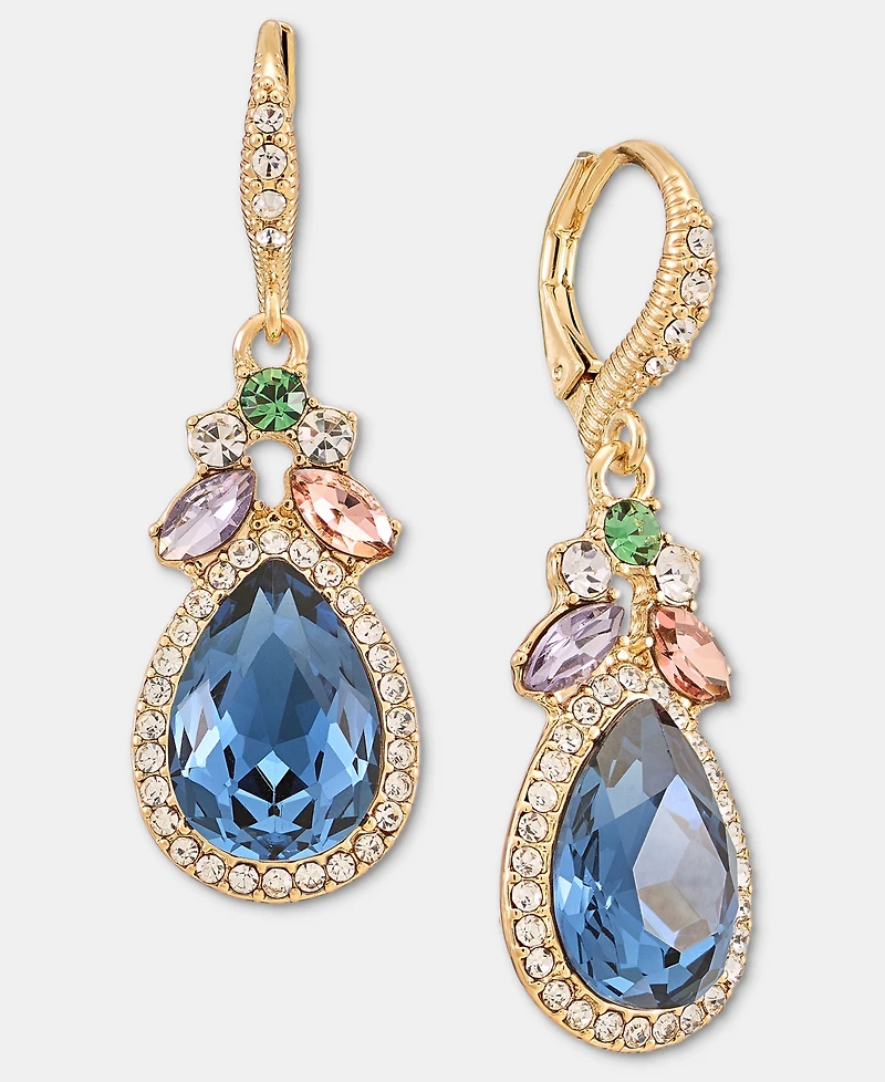 Givenchy Crystal Pear-Shape Halo Drop Earrings