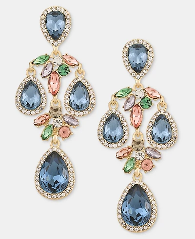 Givenchy Crystal Pear-Shape Halo Chandelier Earrings