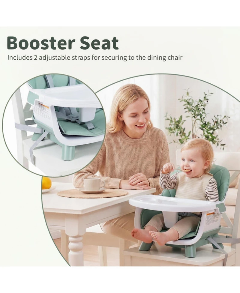 Sugift 9-in-1 Convertible Baby High Chair with Adjustable Double Tray