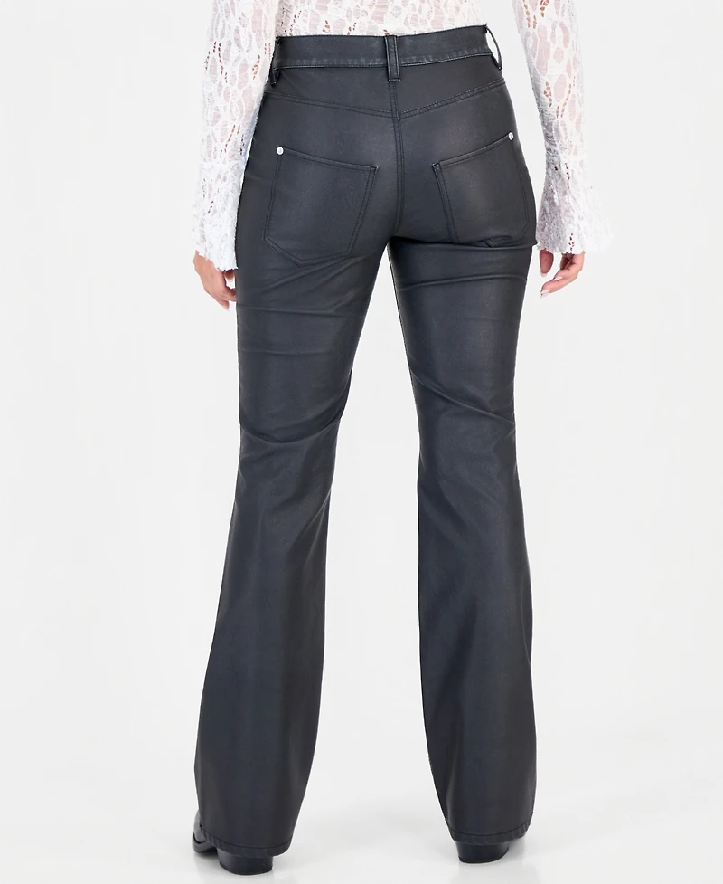 Free People Women's Double Knot High-Waisted Bootcut Faux Leather Pants