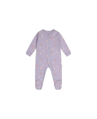 Deux par Baby Girls Cotton One Piece Pajama Purple Hedgehog Print