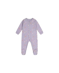 Deux par Baby Girls Cotton One Piece Pajama Purple Hedgehog Print