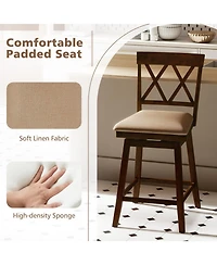 Sugift 24-Inch Counter Height Bar Stools Set of 4 with Upholstered Backrest