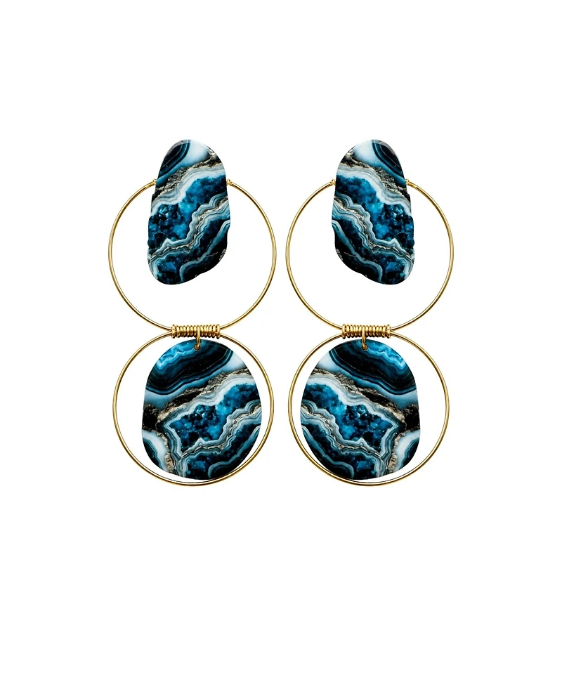 Swanky Designs Soleil Wire Dangle Statement Earrings