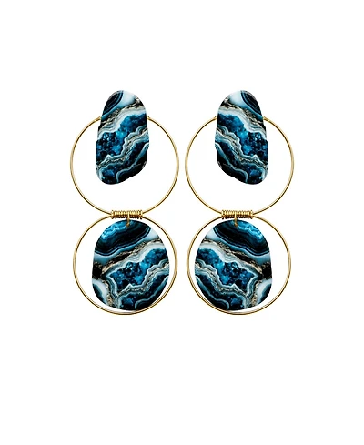 Swanky Designs Soleil Wire Dangle Statement Earrings