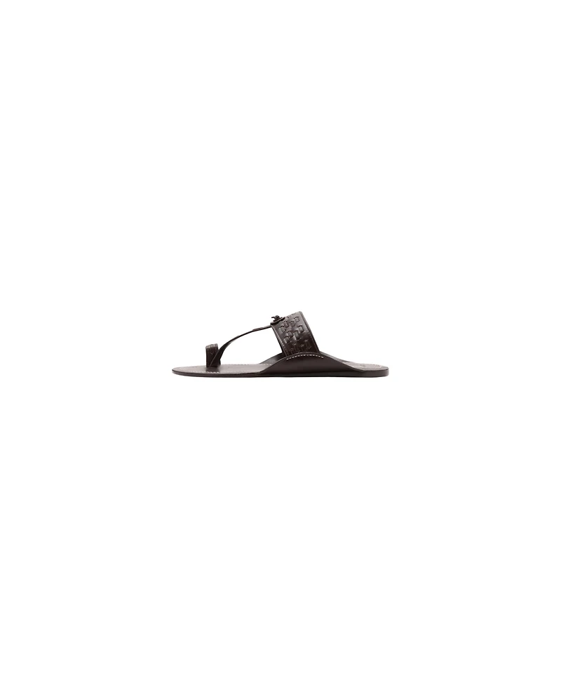 Mango Women's Stitching Detail Leather Sandals