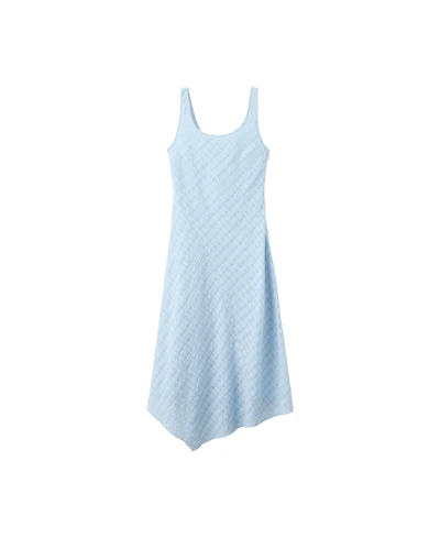 Mango Women's Check Asymmetrical Dress