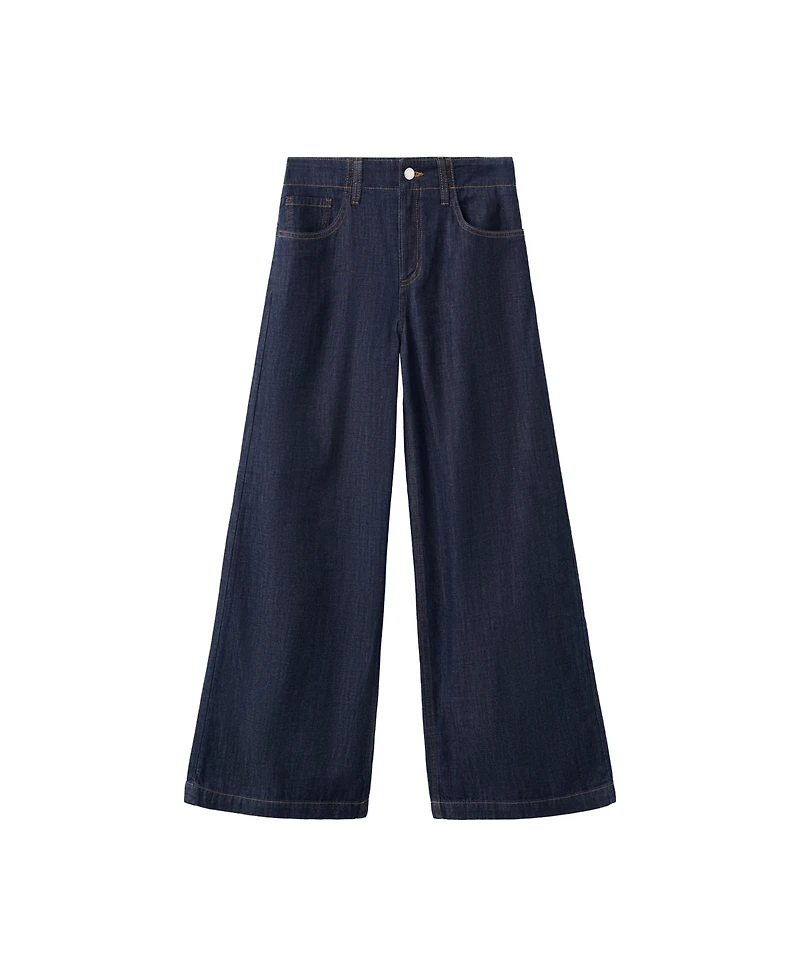 Mango Women's Wide-Leg Mid-Rise Jeans