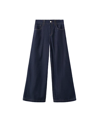 Mango Women's Wide-Leg Mid-Rise Jeans