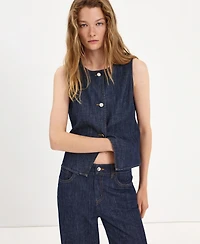 Mango Women's Buttoned Denim Vest