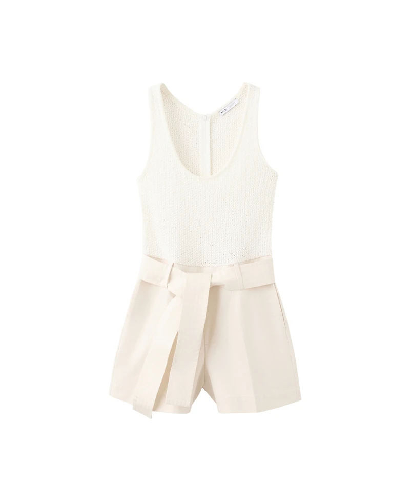 Mango Women's Sleeveless Knit Romper
