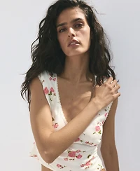Mango Women's Floral Lace Blouse