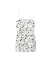 Mango Women's Floral-Print Ruched Square Neck Dress
