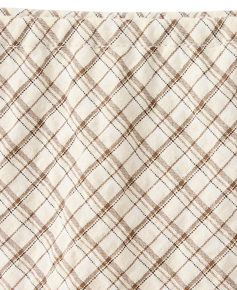 Mango Women's Plaid A-Line Lace Skirt