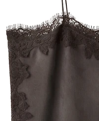 Mango Women's Lace Camisole Side Slit Midi Dress