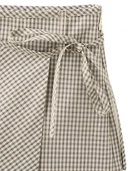 Mango Women's Plaid Tie-Waist Skort, 2.68" Inseam