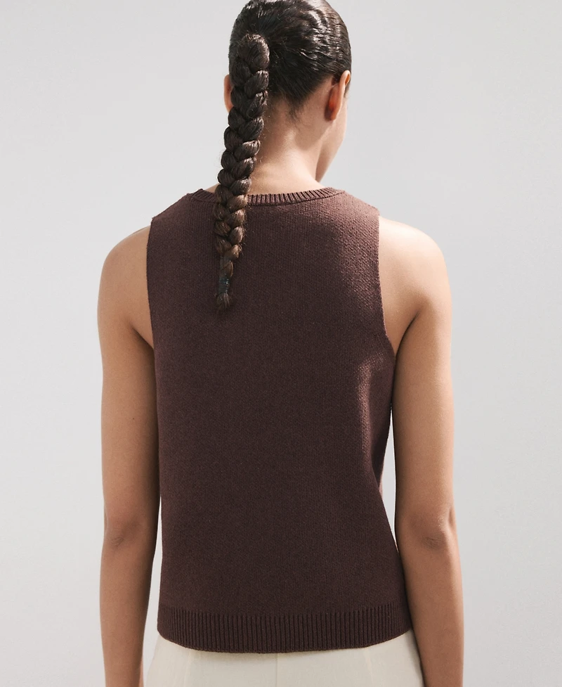 Mango Women's Bead Detail Knit Top