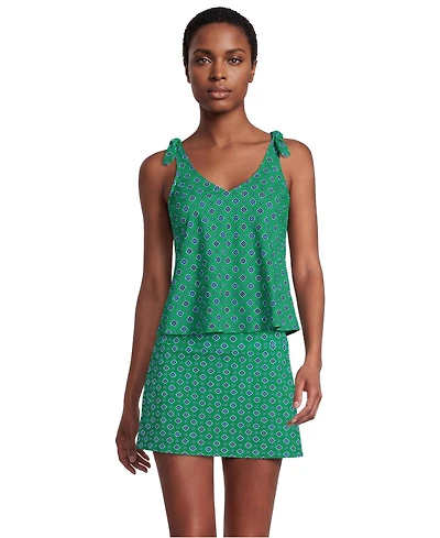 Lands' End Women's D-Cup Tie Shoulder Flutter Tankini Top