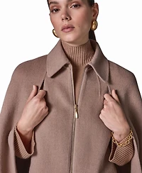 Donna Karan New York Women's Fringe Wool Cape Coat