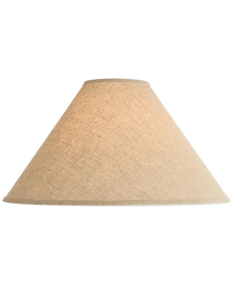 Springcrest Empire Lamp Shade Fine Burlap Large 6" Top x 21" Bottom x 13.5" High Spider Fitting with Replacement Harp and Finial