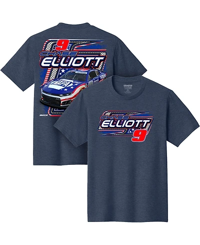 Classic Ink Men's Heather Navy Chase Elliott Napa Patriotic Car T-Shirt