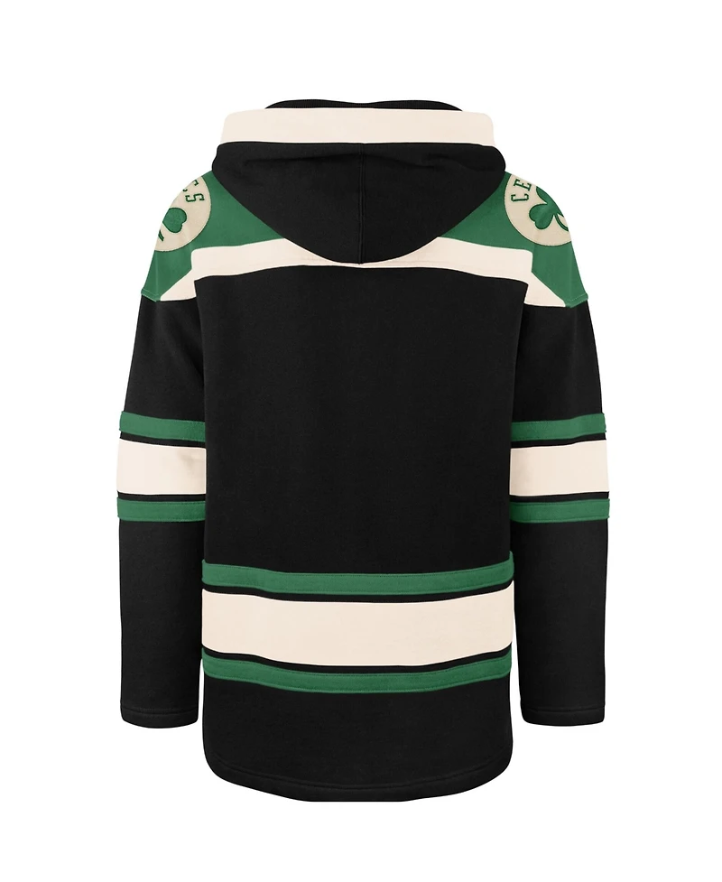'47 Brand Men's Black Boston Celtics Logo Superior Lacer Hoodie