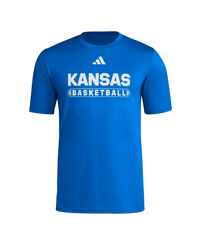 Adidas Men's Royal Kansas Jayhawks Locker On-Court Basketball Pre-Game T-Shirt