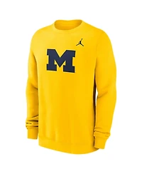Jordan Men's Maize Michigan Wolverines Primetime Fleece Pullover Sweatshirt
