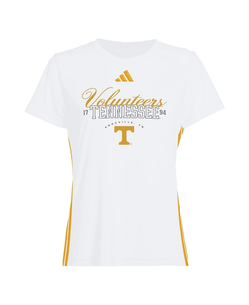 Adidas Women's White Tennessee Volunteers Essentials 3-Stripes T-Shirt