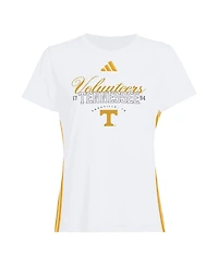 Adidas Women's White Tennessee Volunteers Essentials 3-Stripes T-Shirt