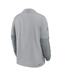 Nike Men's Gray Detroit Lions Sideline Dri-fit Half-Zip Pullover Jacket