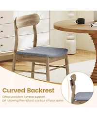 Sugift Armless Fabric Upholstered Dining Chairs Set of 4 with Curved Back