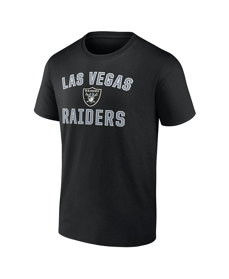 Logo Athletic Men's Black Las Vegas Raiders Cotton Victory Arch T-Shirt