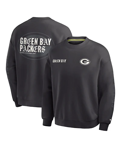Fanatics Men's Charcoal Green Bay Packers Oversized Type Play Multi Sweatshirt