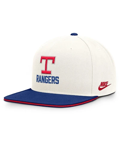 Nike Men's Cream/Royal Texas Rangers Cooperstown Pro Dri-fit Snapback Hat