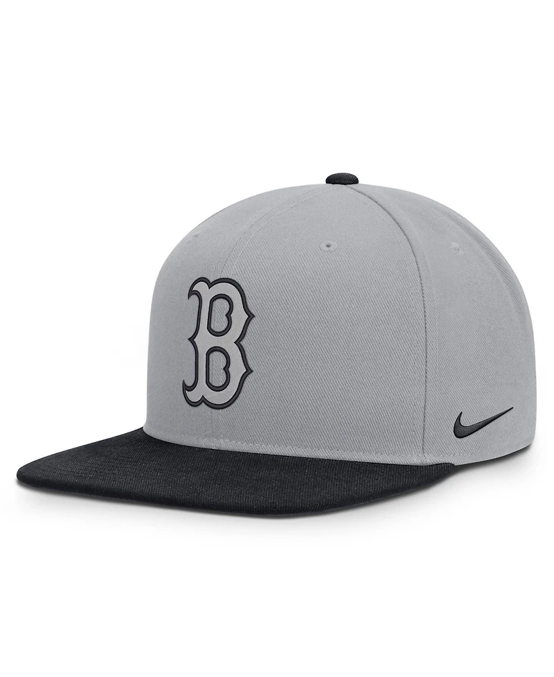 Nike Men's Gray/Navy Boston Red Sox Primetime Pro Dri-fit Snapback Hat