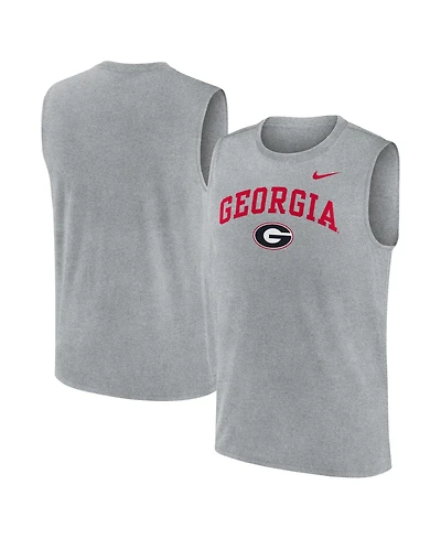 Nike Men's Heather Gray Georgia Bulldogs Primetime Legend Arch Dri-fit Muscle Tank Top