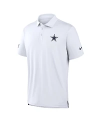 Nike Men's White Dallas Cowboys Sideline Powerful Blocking Dri-fit Tour Polo Shirt
