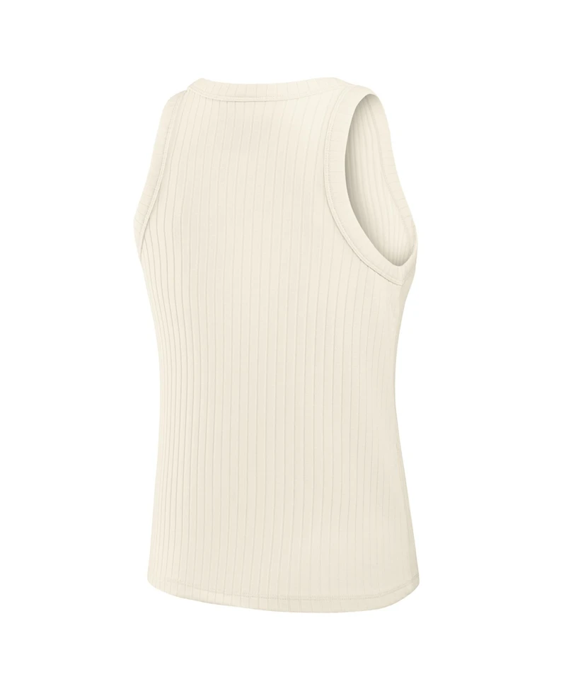Fanatics Women's Cream Kansas City Chiefs Star Play Tri-Blend Ribbed Tank Top
