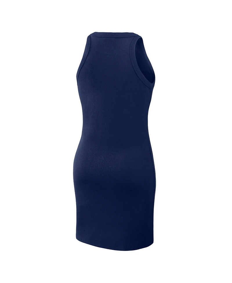 Fanatics Women's Navy New England Patriots Push Beyond Tri-Blend Ribbed Sleeveless Dress