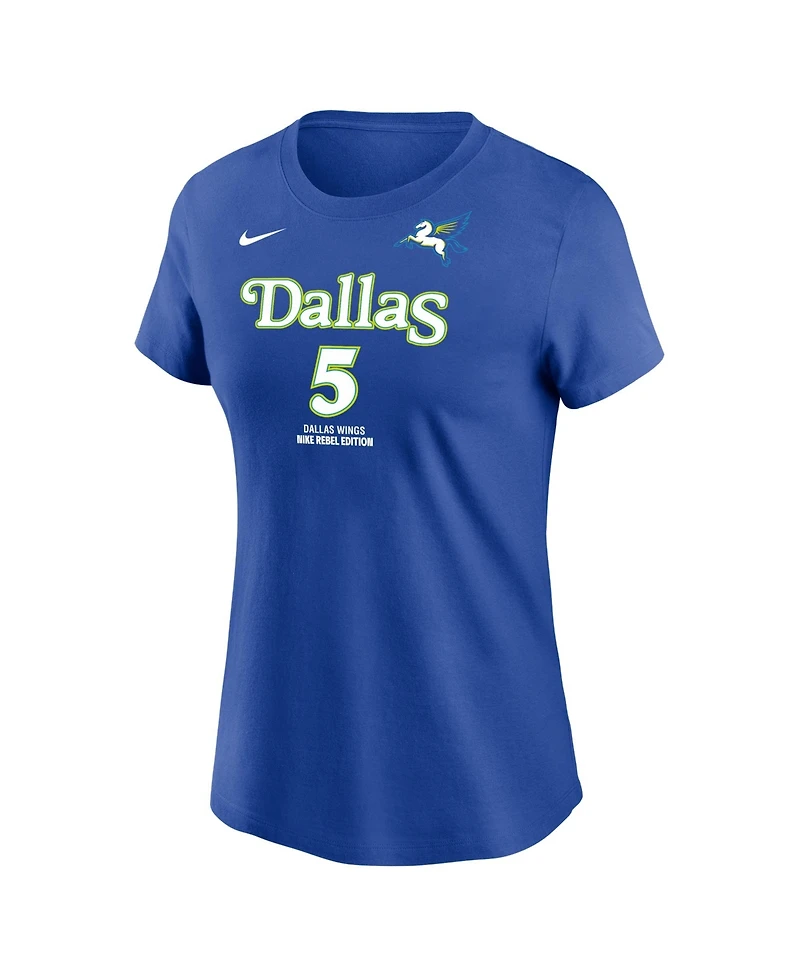 Nike Women's Paige Bueckers Blue Dallas Wings Rebel Edition Name & Number T-Shirt