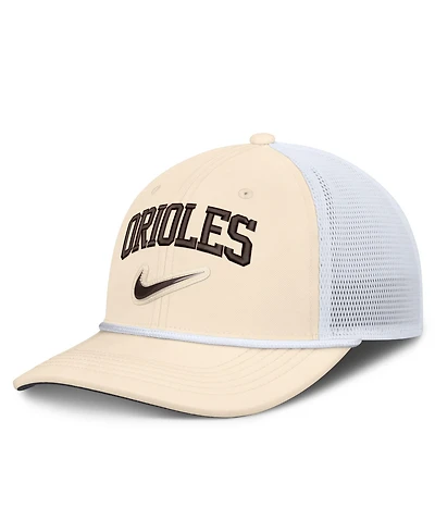 Nike Men's Natural/White Baltimore Orioles Rise Dri-fit Trucker Adjustable Hat