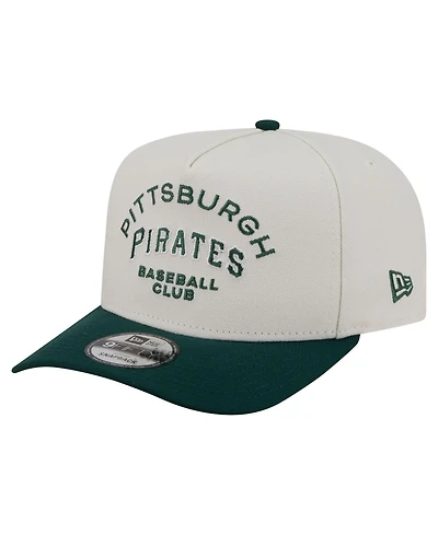 New Era Men's Cream/Dark Green Pittsburgh Pirates Chrome A-Frame 9FIFTY Snapback Hat
