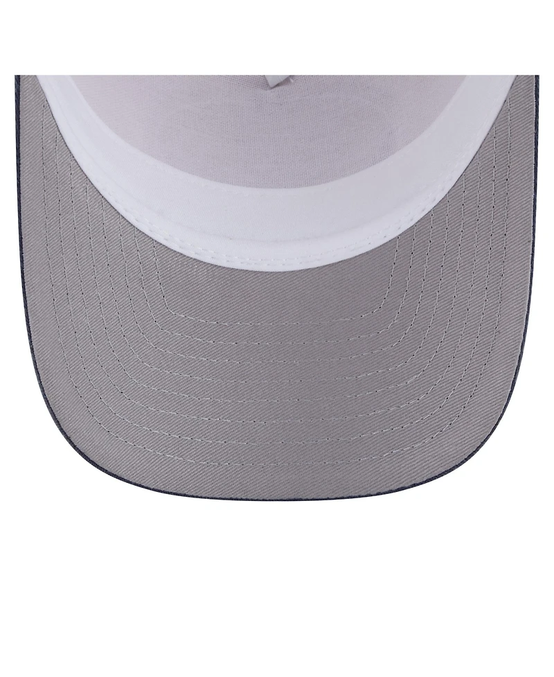 New Era Men's Light Beige/Navy Detroit Tigers Frayed M-Crown A-Frame 9FORTY Trucker Adjustable Hat