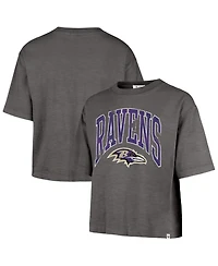 '47 Brand Women's Charcoal Baltimore Ravens Cropped Mindi Slub T-Shirt
