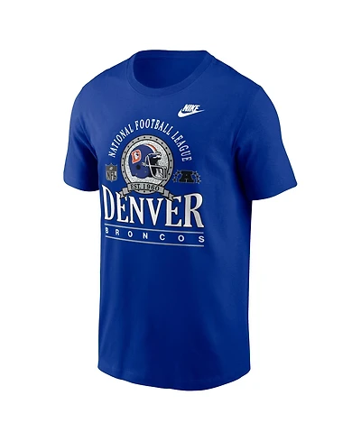 Nike Men's Royal Denver Broncos Rewind Team Spirit Essential Cotton T-Shirt