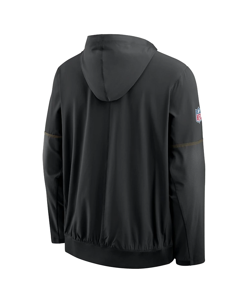 Nike Men's Black Pittsburgh Steelers Sideline Logo Glory Anorak Half-Zip Hoodie